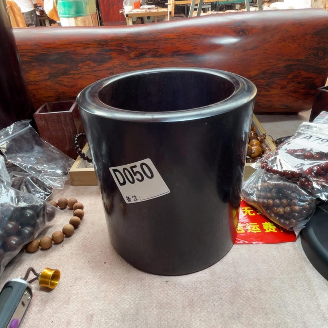 檀香紫檀（小叶紫檀）牛毛纹笔筒口径18的050号