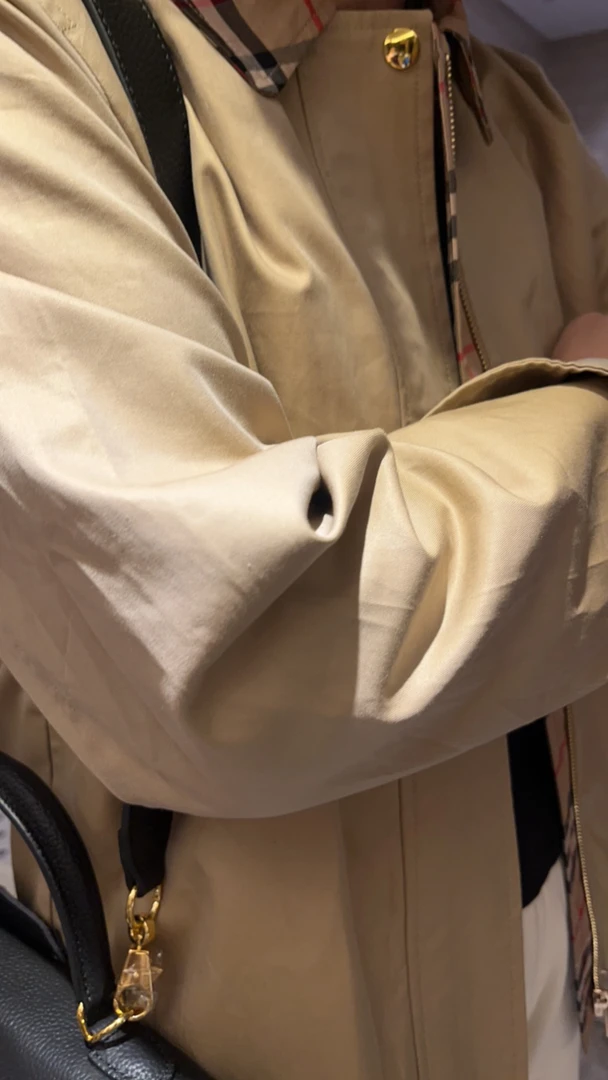 经典格子领风衣外套