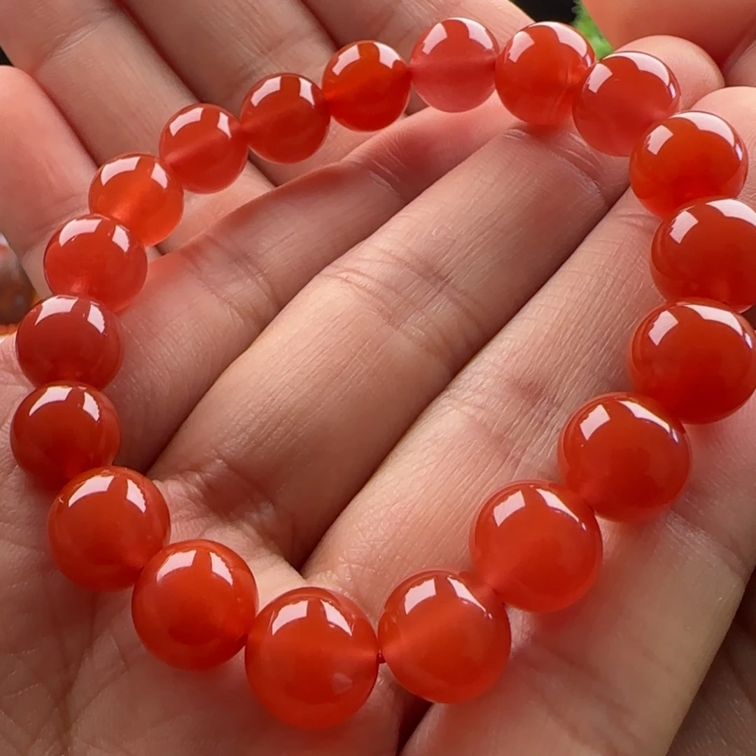 南红玛瑙未镶嵌圆珠单圈：9.7