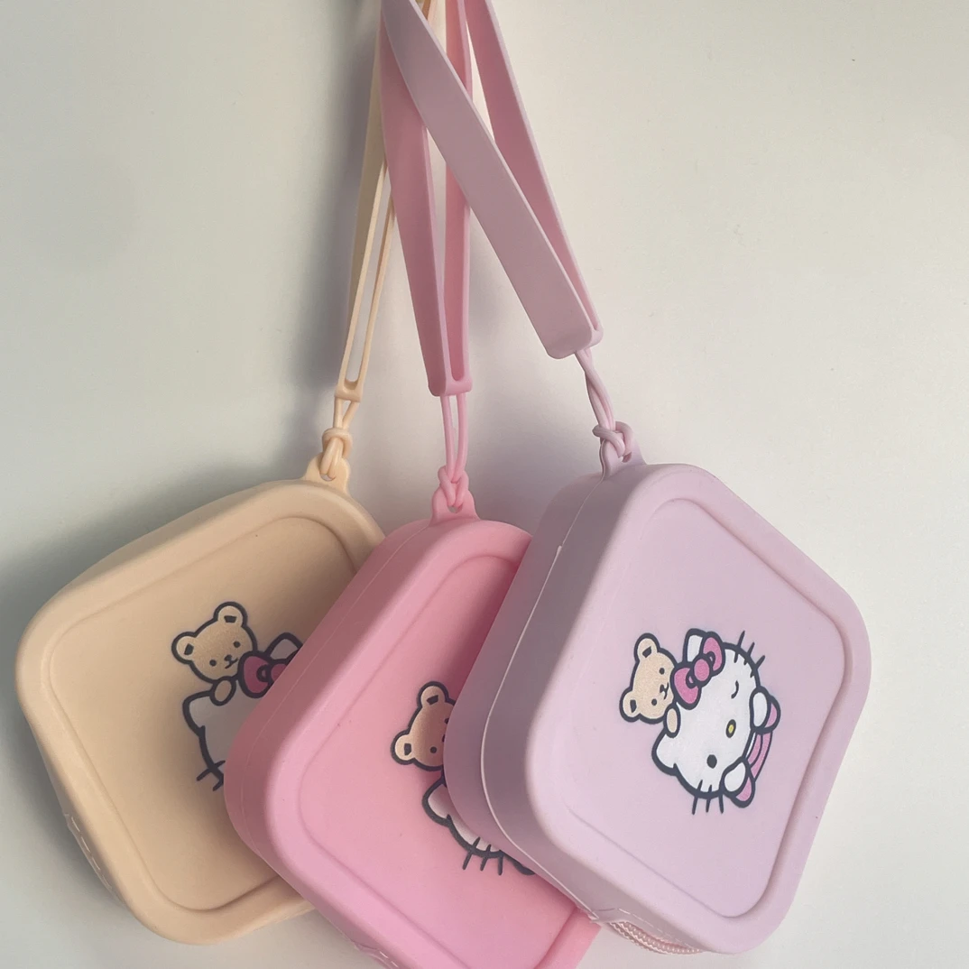 硅胶kitty马口铁零钱迷你拉链耳机收纳少女kt精美硬币钥匙包