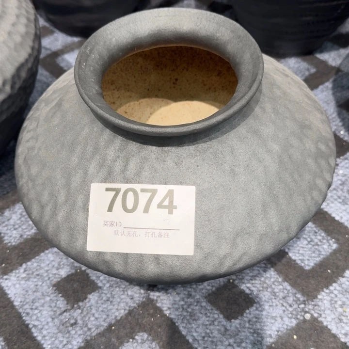 果***苗瓷片景德镇高温花器编码7074高23口10默认无孔