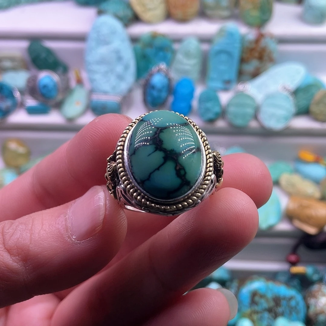 绿松石颈饰银S925镶嵌