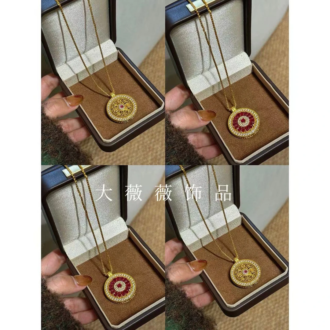 铜合金项链 八宝罗盘双面项链-5587