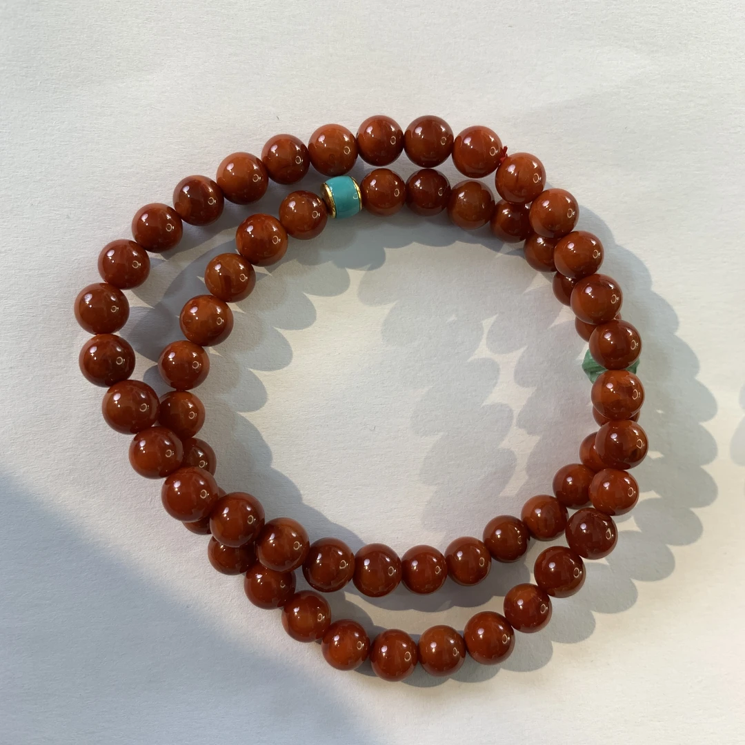 南红高品质双全手串精品