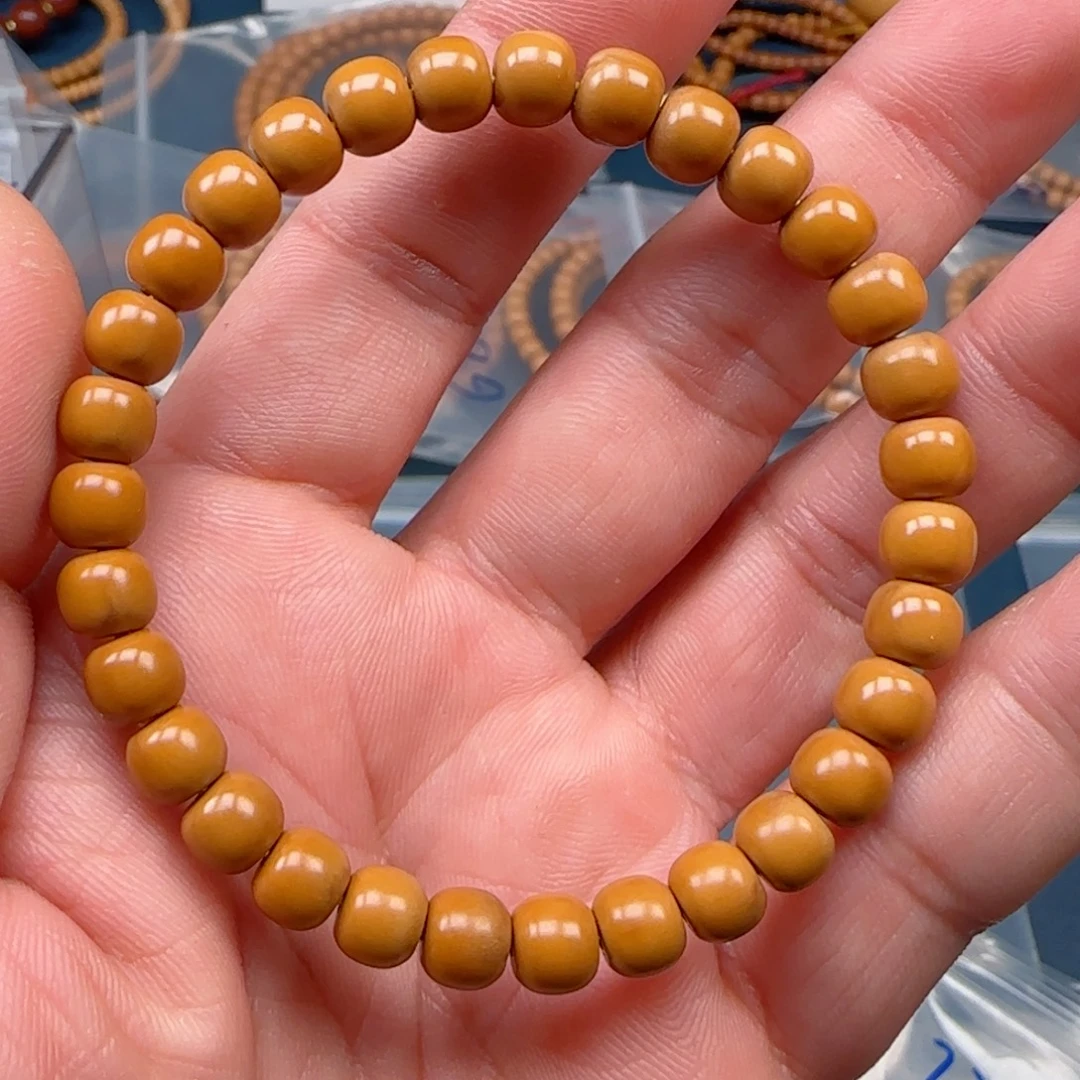 橄榄核手串老挝SS级核尖极限弧尺寸7.3全无白特价