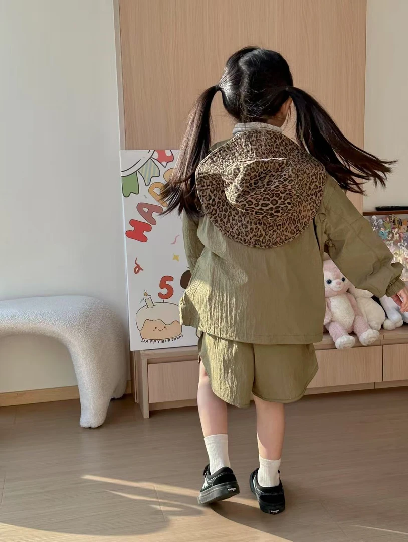 子田推荐~儿童字母豹纹盆帽