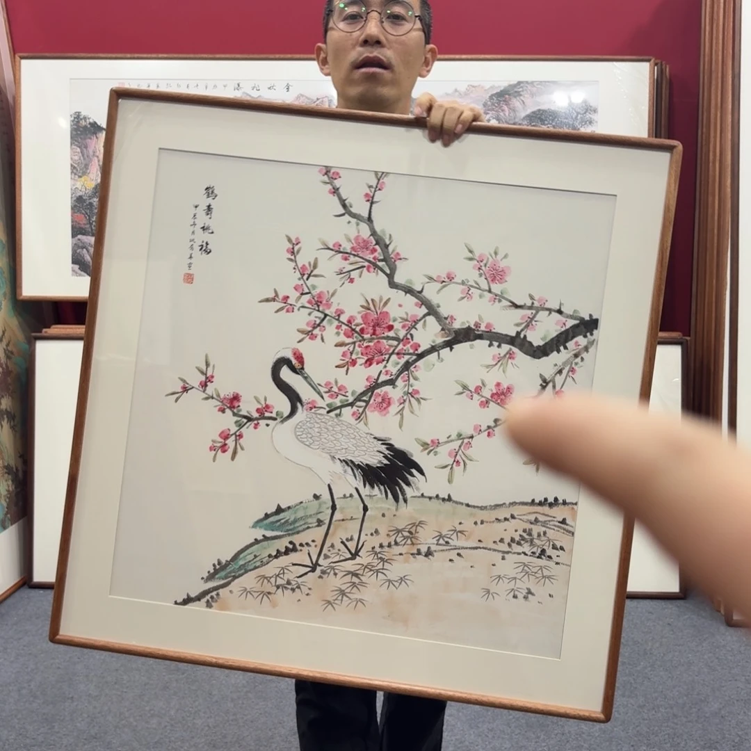 国画带框绘画80/80尺寸