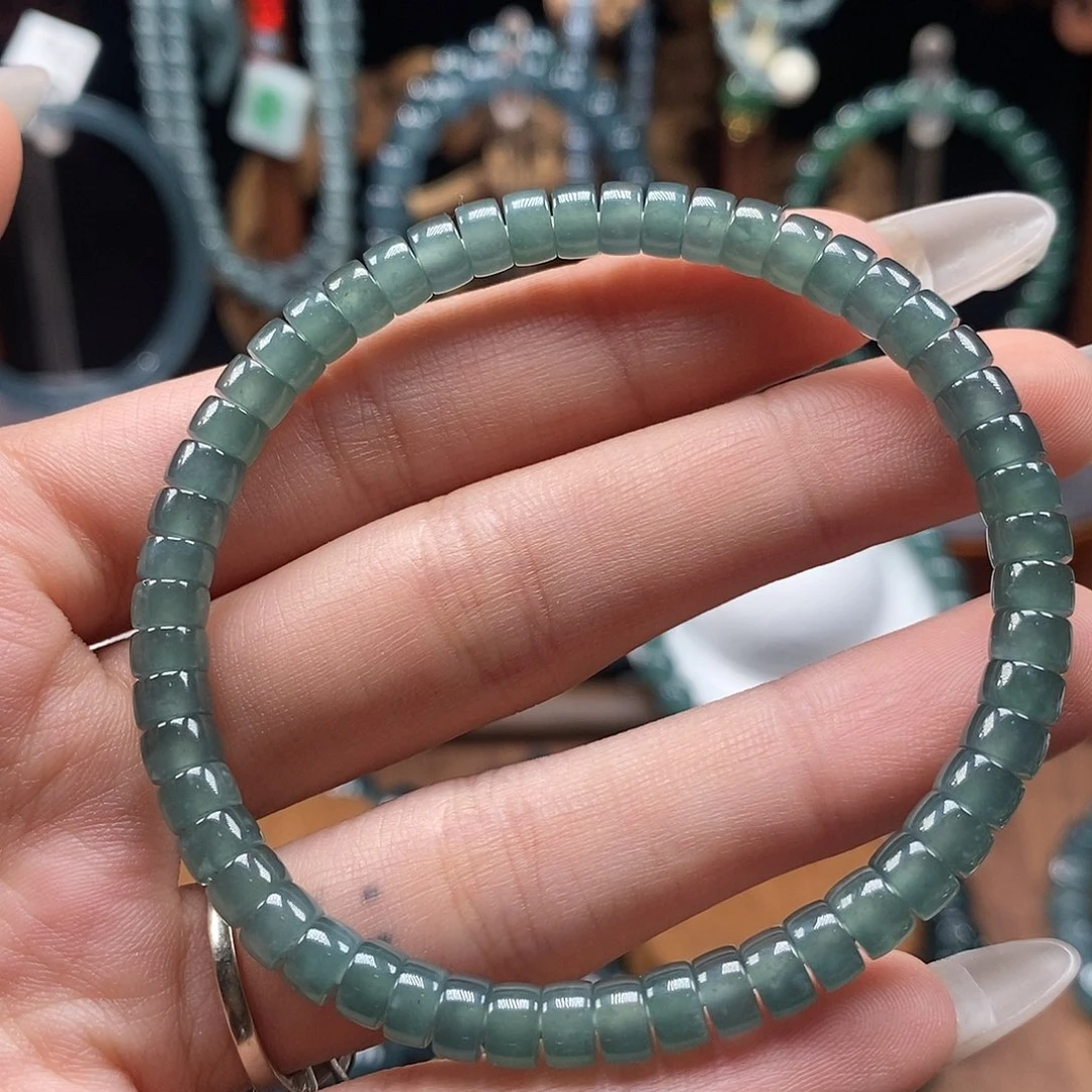未镶嵌手链翡翠5.4mm药片手串