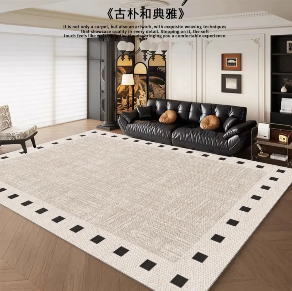 曼卡客厅大地毯圈绒时尚简约百搭防水防污免洗可擦地毯