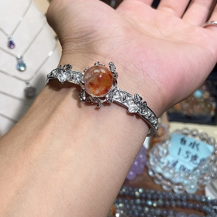 合金手链水晶胶花单珠镯