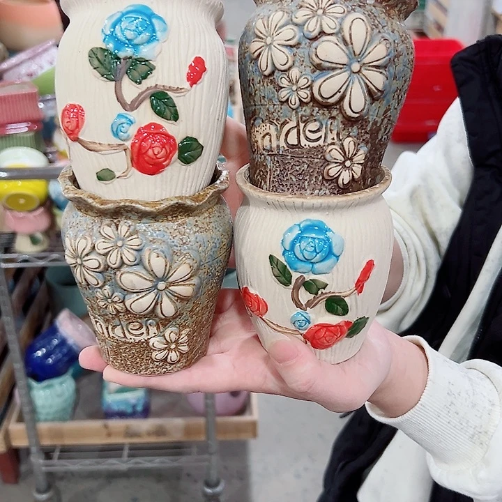 有孔.凑满10元发货多肉陶瓷花盆！