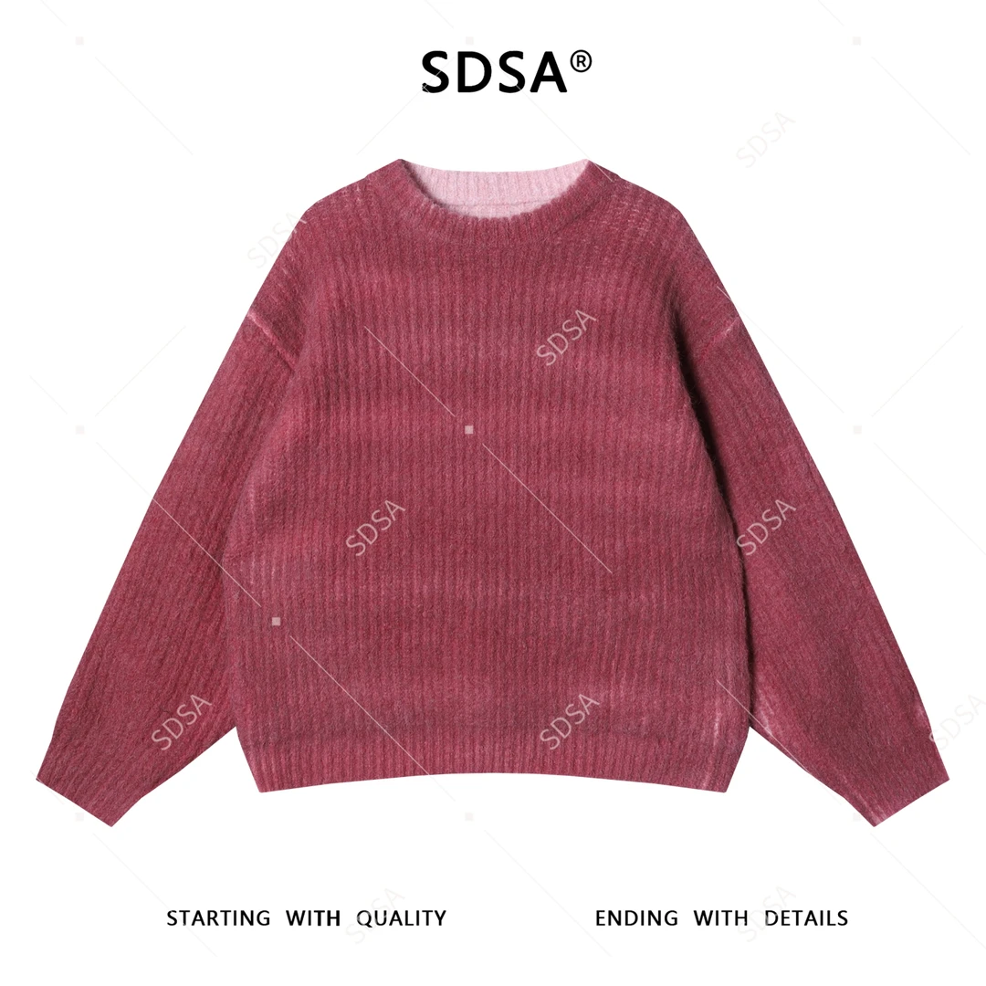 SDSA男士秋冬新款痞帅男装极简风净版圆领针织衫毛衣百搭时尚上衣