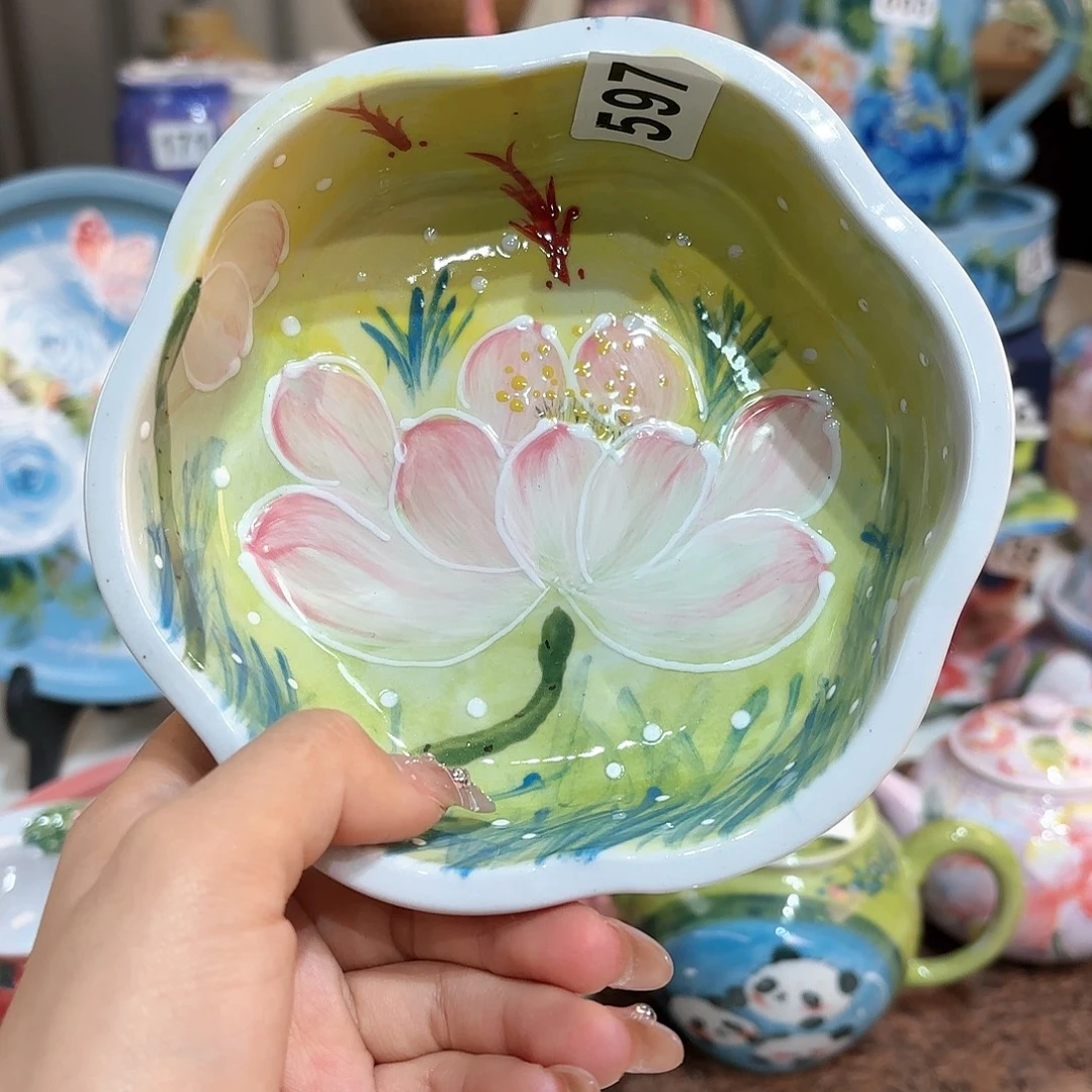 景德镇手绘高温釉下彩陶瓷茶具