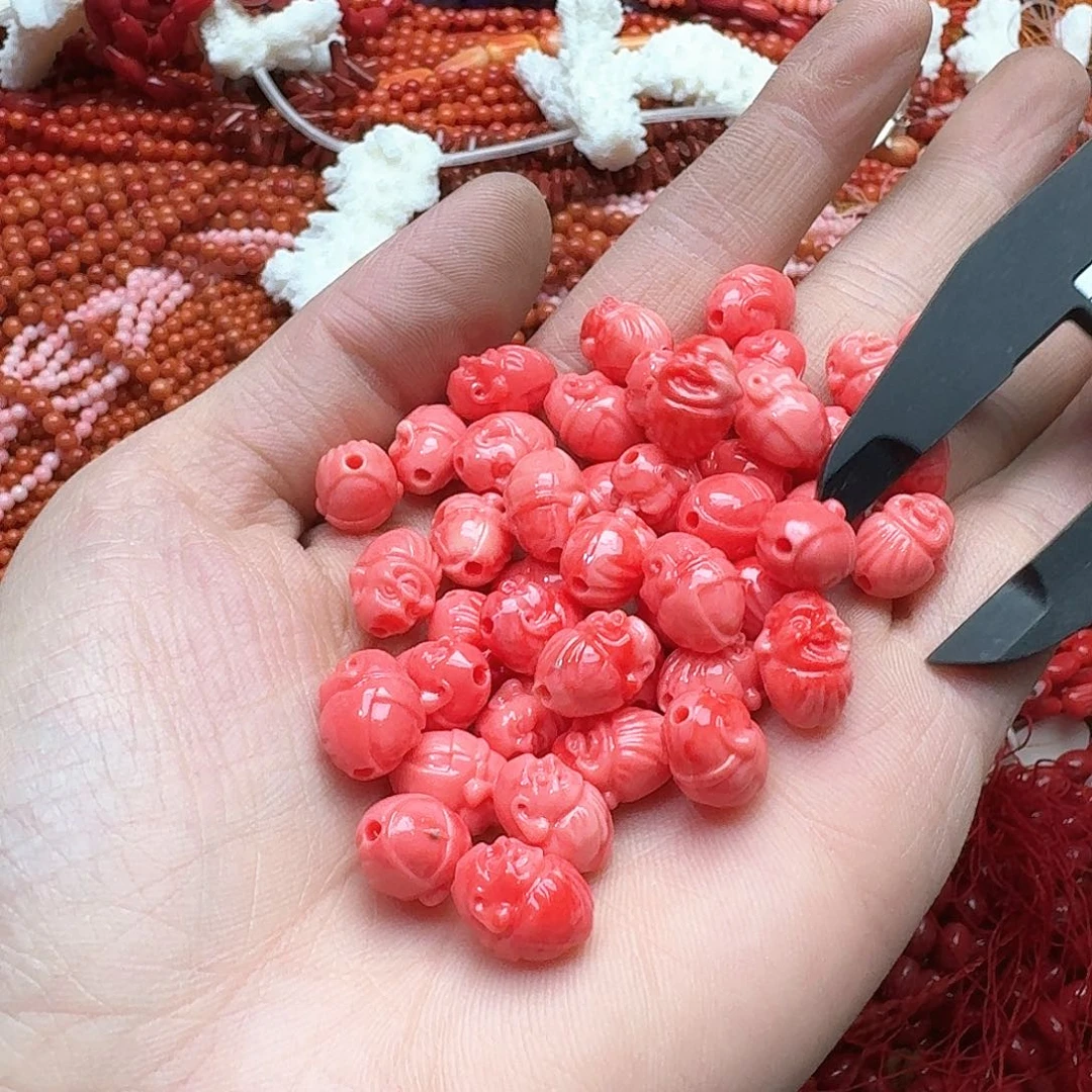 玛瑙/玉髓合金珠宝半成品50颗9mm女贝粉压隔珠