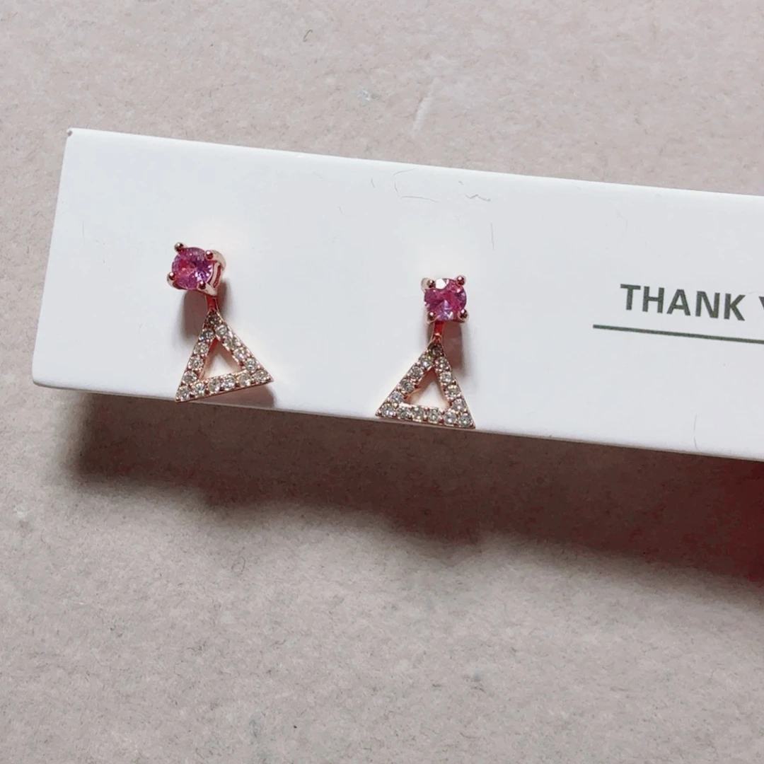 蓝宝石耳饰银S925镶嵌