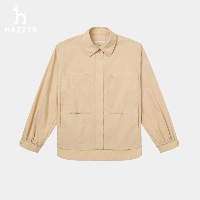 「商场同款」Hazzys哈吉斯女士春季轻薄款休闲外套短款工装夹克