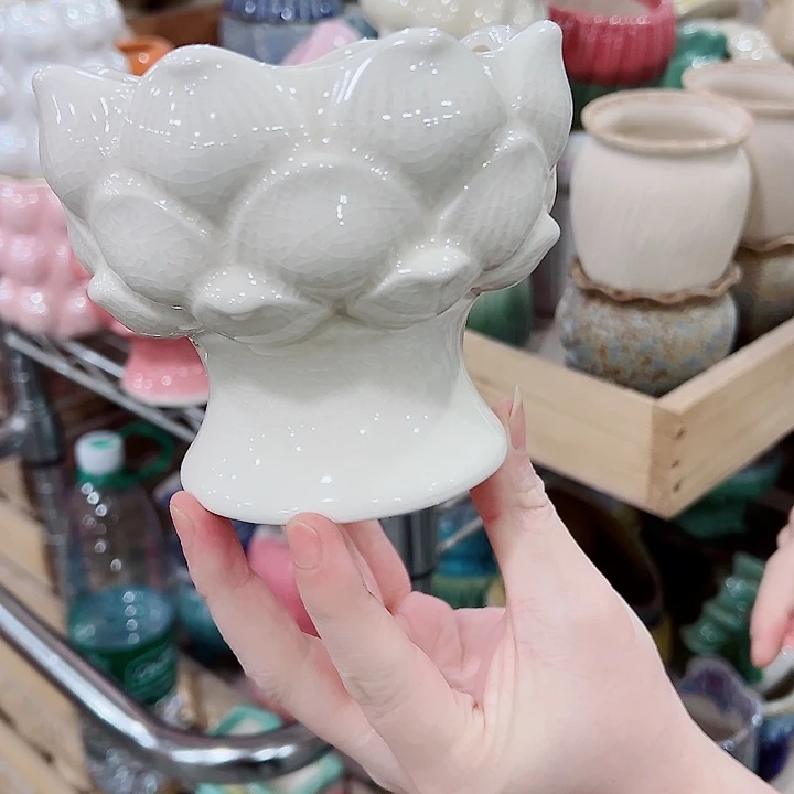 有孔，凑单福利满10元发货陶瓷多肉花盆！