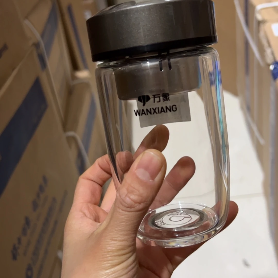 U402单层烫手玻璃杯380杯套380ml