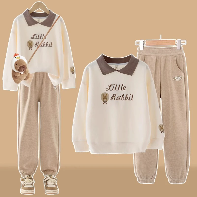 英国MK&DK 女童春秋休闲风夏季运动套装高腰长裤学生春装秋装