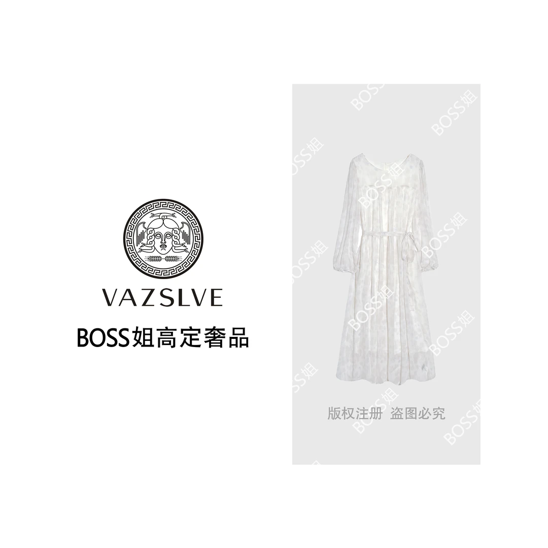 VAZSLVE/原创设计  2025夏季新款碎花连衣裙长袖小众高级感3006