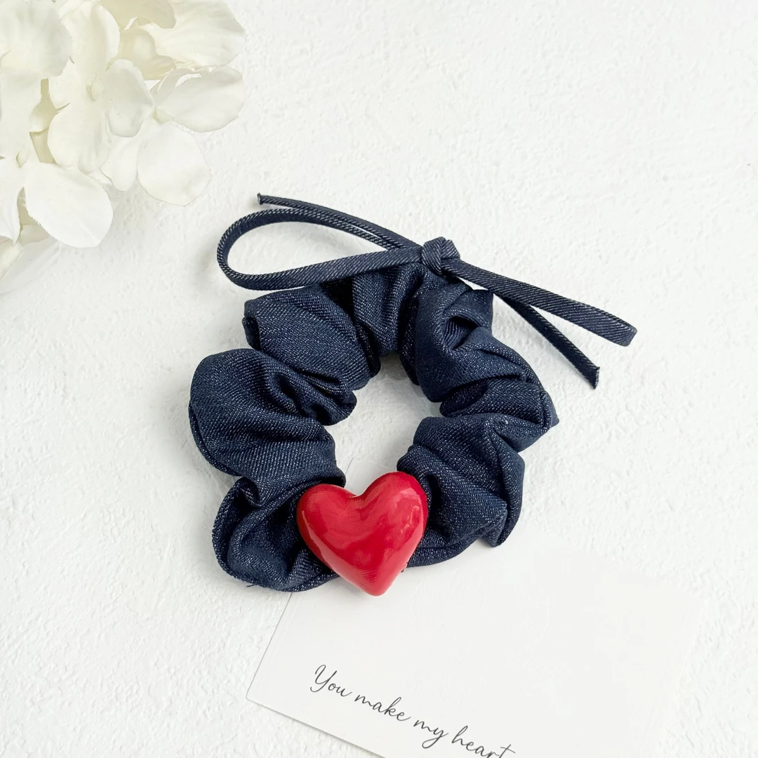 BAOSHATI/宝莎缇F-1200牛仔蓝布艺发圈