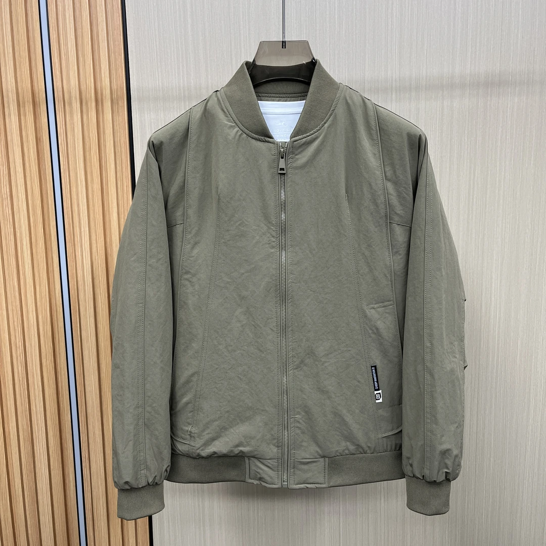 品质秋季新款男时尚潮流立体剪裁解构设计简约立领纯色夹克外套潮