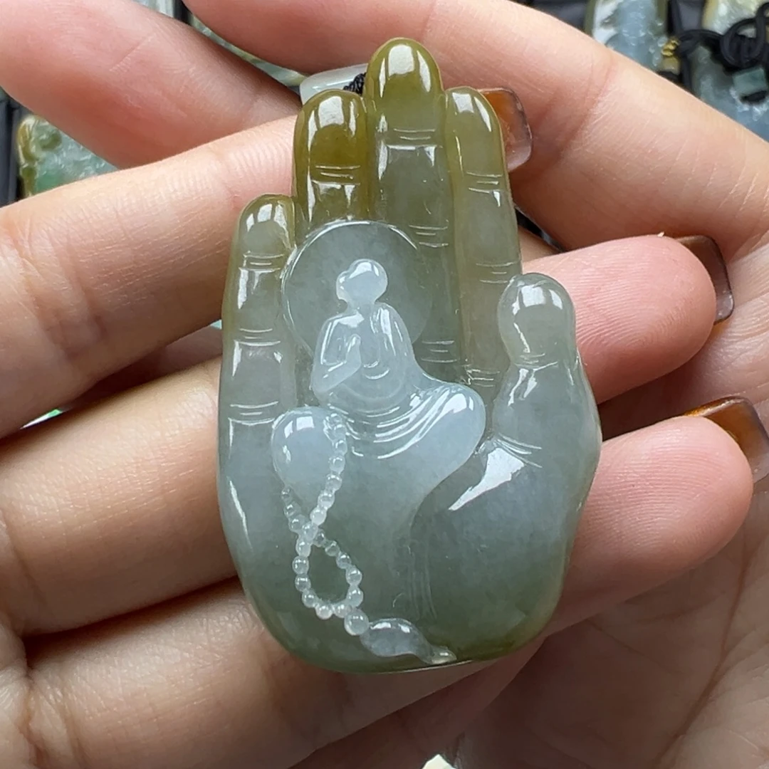 翡翠未镶嵌颈饰佛