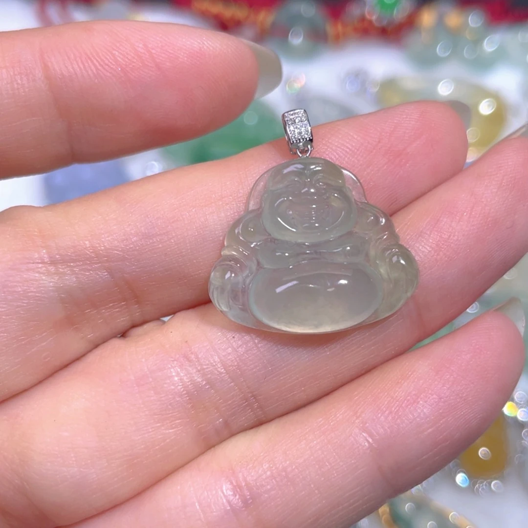 颈饰18K金镶嵌翡翠翡翠