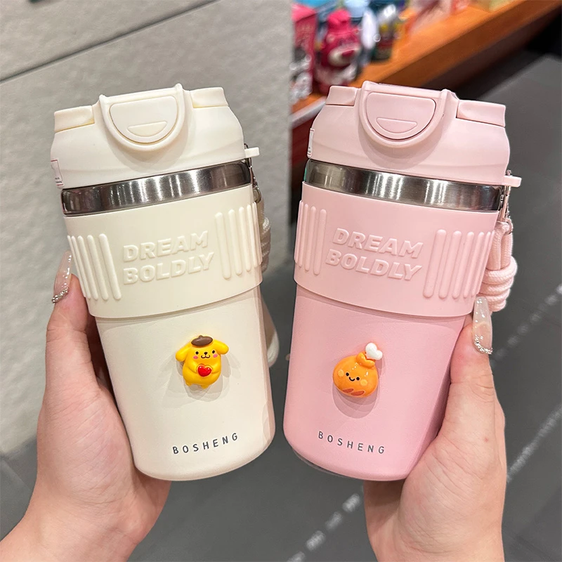 保温杯女生高颜值咖啡杯外出便携带吸管水杯子女士随行杯2025新款