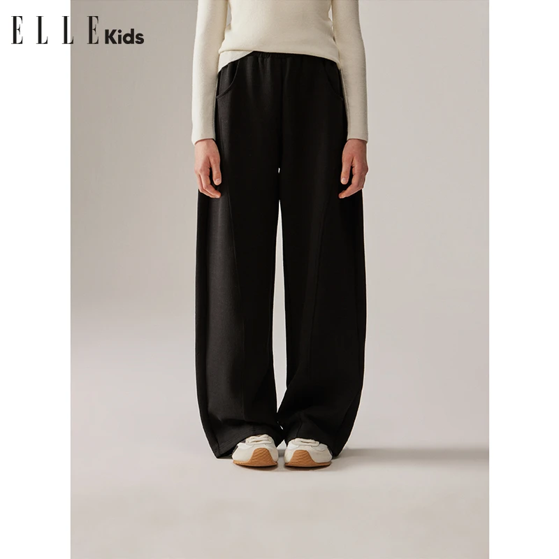 ELLE KIDS 童装肌理感空气层面料针织香蕉裤外穿宽松百搭显瘦Q1