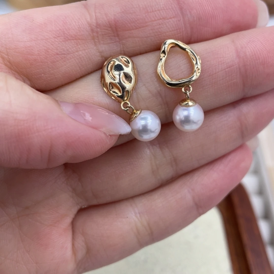 耳饰银S925镶嵌海水珍珠