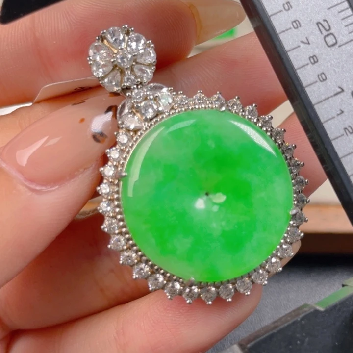 翡翠银S925镶嵌吊坠(不含链)j j j