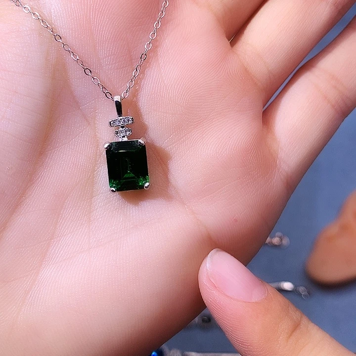 透辉石吊坠银S925镶嵌