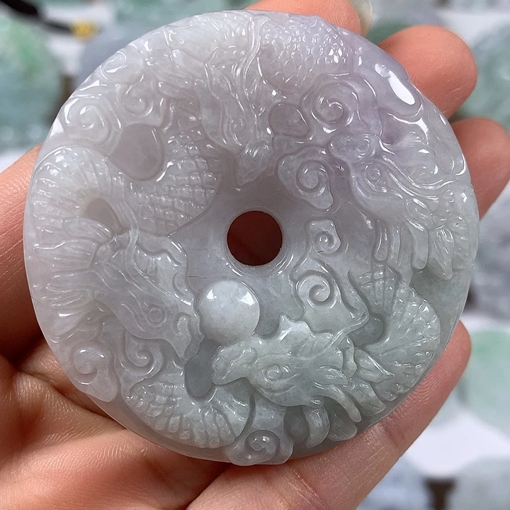 颈饰未镶嵌翡翠九龙扣两面工艺福利