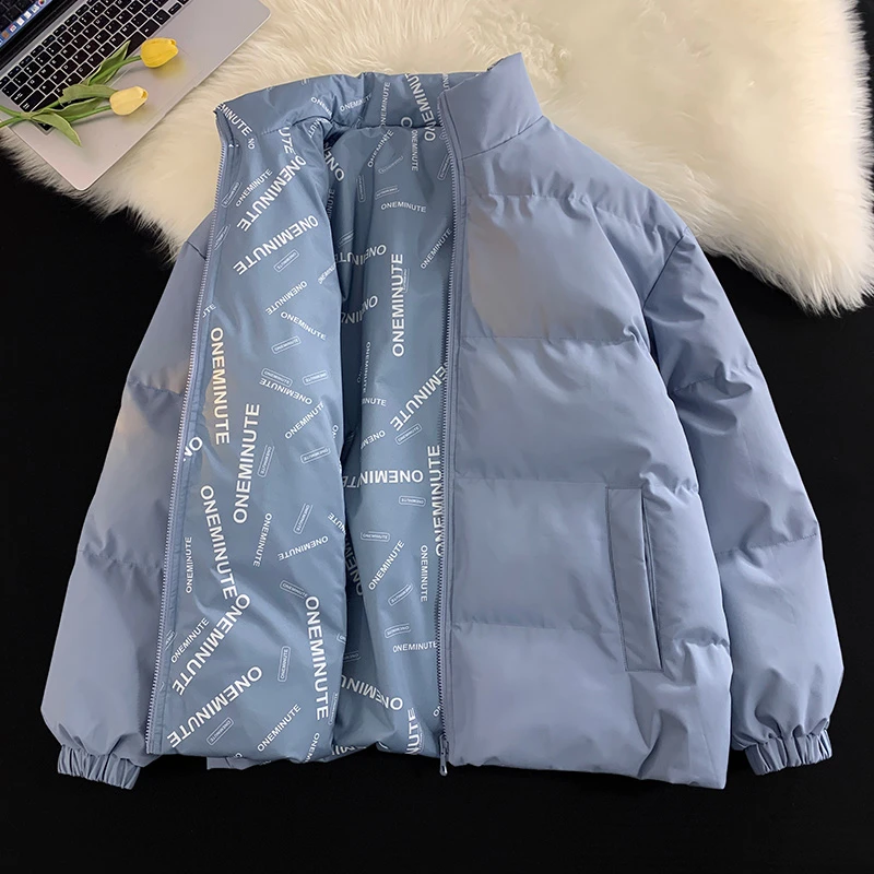 棉服男士2024冬季新款双面穿面包服青年保暖加厚棉衣外套男棉袄潮