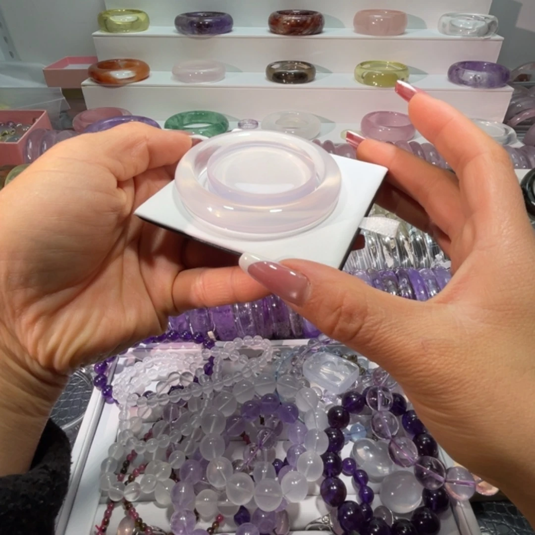 手镯未镶嵌水晶手镯套镯52.8圈口13号全净体