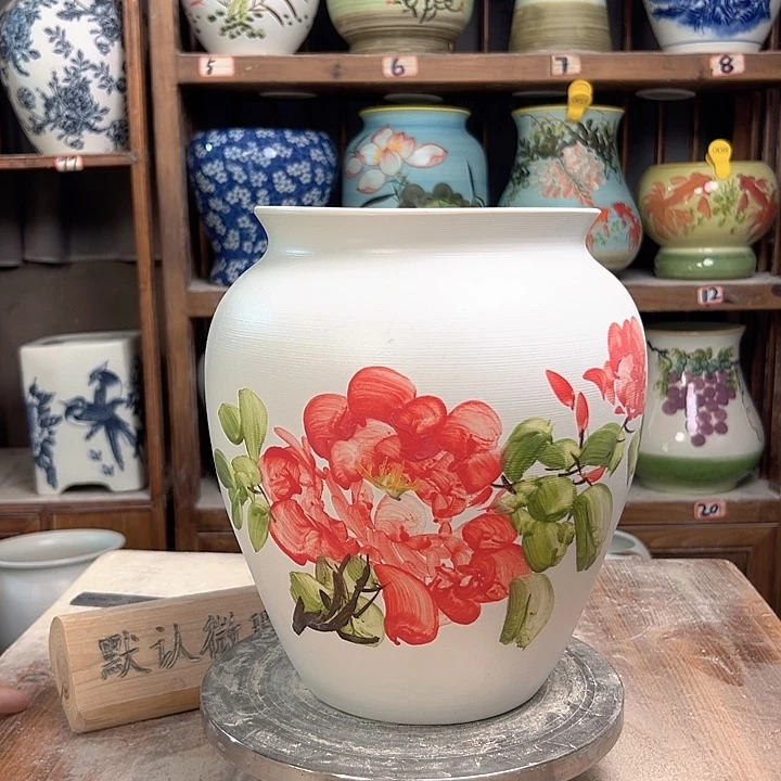 陶高26口18.5牡丹陶瓷陶瓷陶瓷