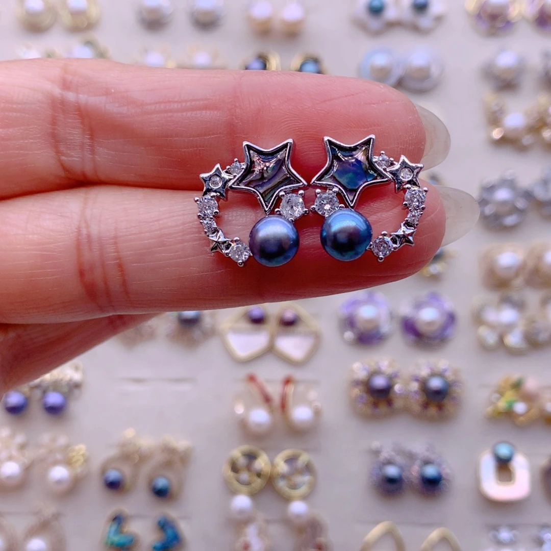 合金耳饰淡水珍珠