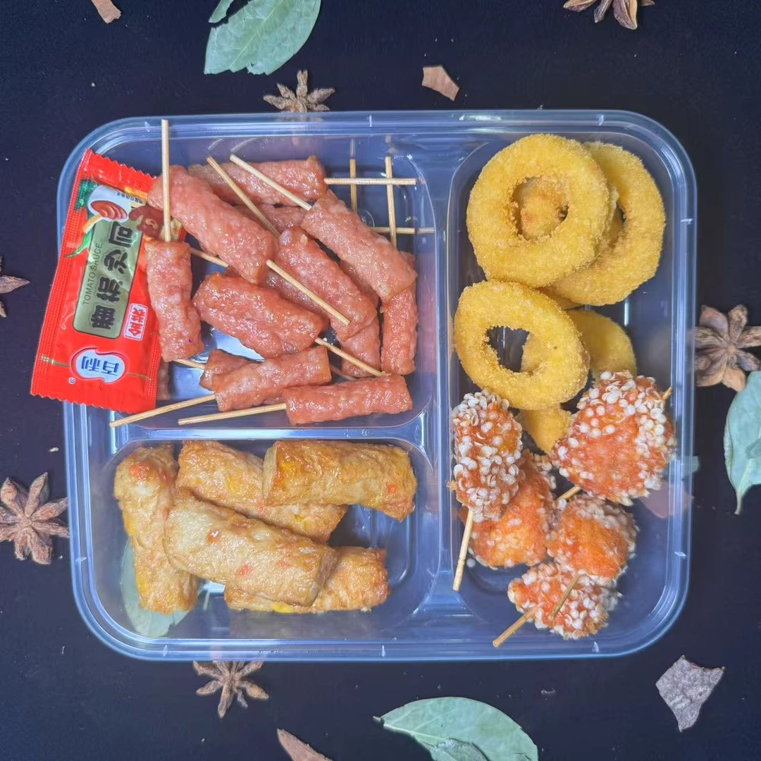 儿童小食四拼（甜甜圈+鸡柳+牙签肉+小虾卷）