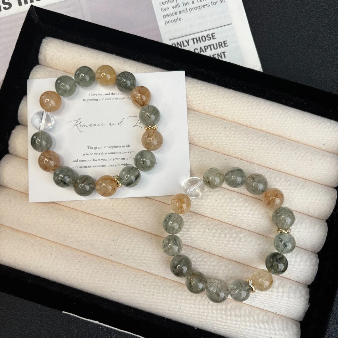 [远山行]天然水晶绿发晶轻奢手链多样性发一 T1327