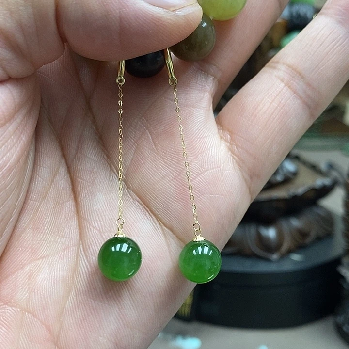 和田玉（碧玉）18K金镶嵌颈饰