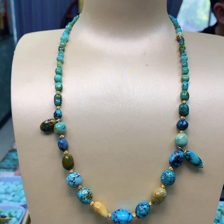 绿松石未镶嵌锁骨项链