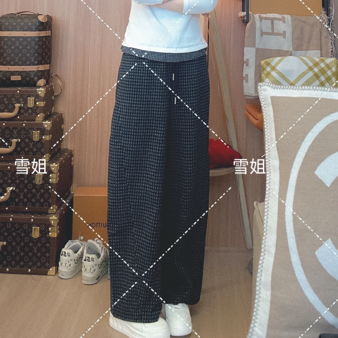 雪姐服饰「秋秋格子裤」新款休闲宽松直筒时尚百搭显瘦窄版弯刀裤