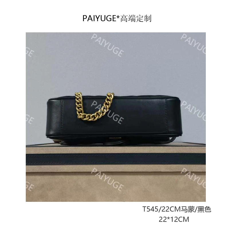 T545/22CM/黑色 Paiyuge高端订制女士手提单肩包斜挎包2426