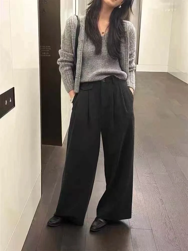 P&C studio 腔调感十足毛呢阔腿裤