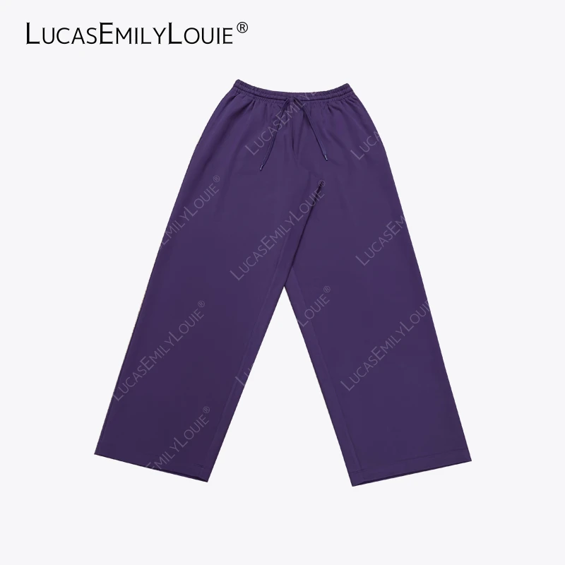 LUCASEMILYLOUIE欢姐0220平平无奇百搭纯色棉质直筒休闲裤2510757