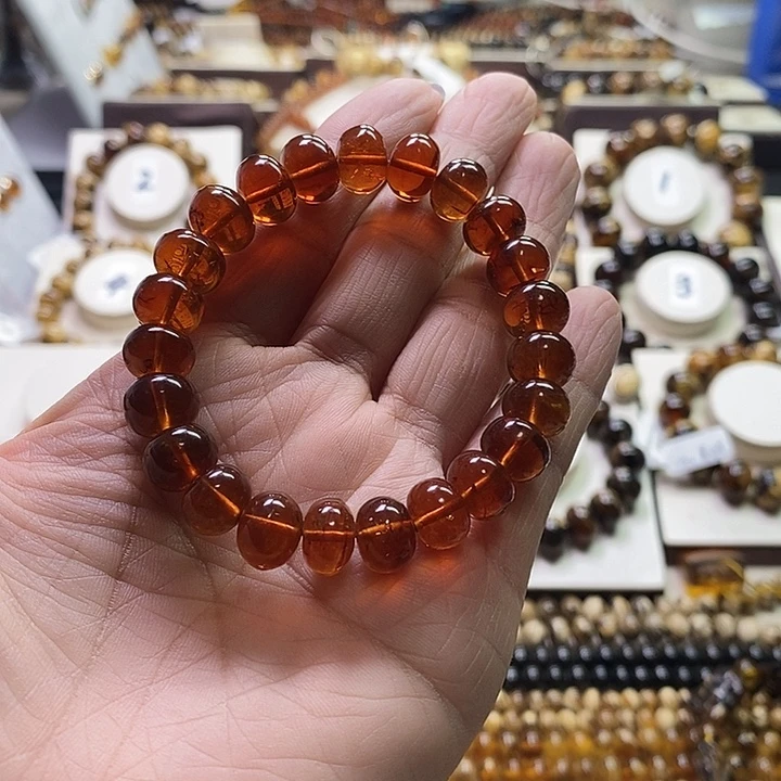 苞***事琥珀未镶嵌裸石樱桃红10m