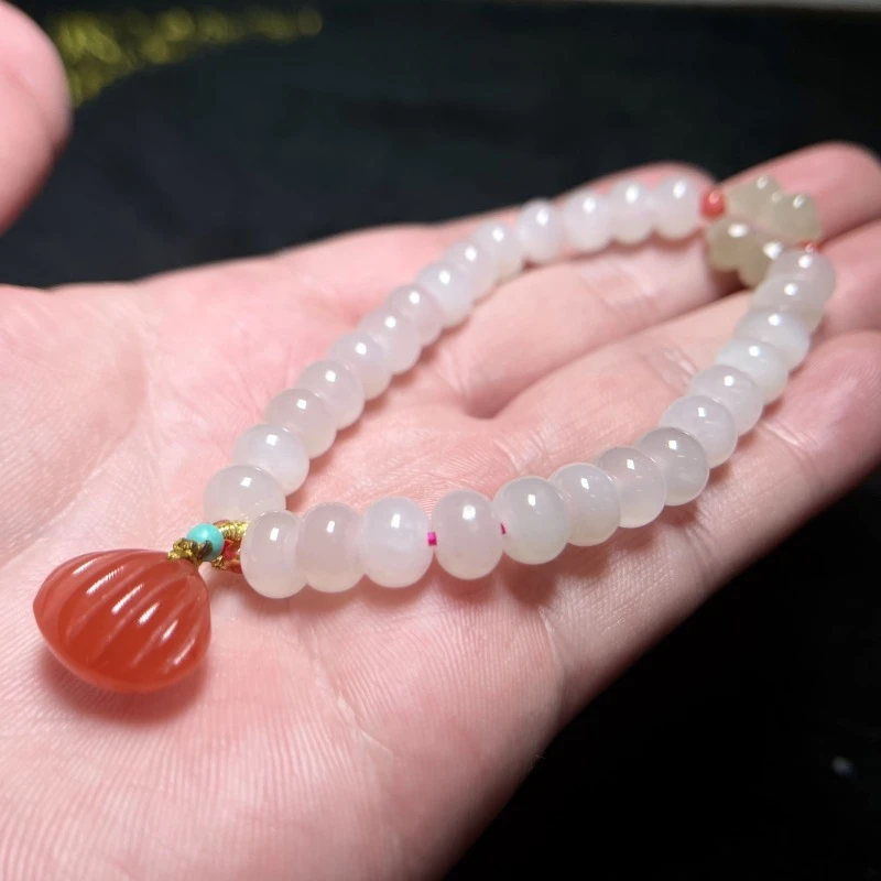 景景严选~和田玉单圈算盘珠手串