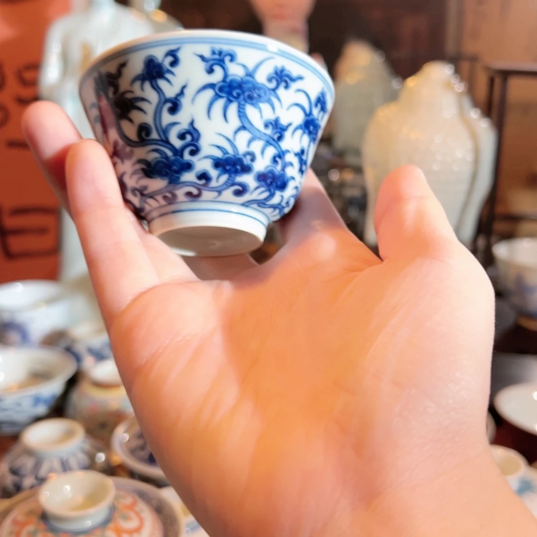 景德镇灵芝杯青花杯