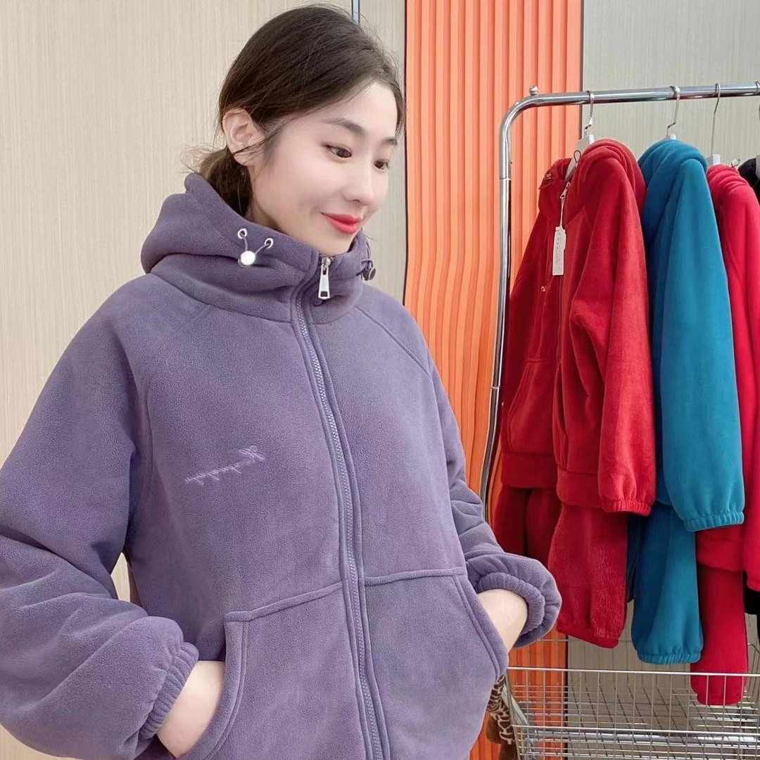 5海豚绒睡衣女冬季新款加绒加厚家居服男休闲保暖连帽可外穿情侣